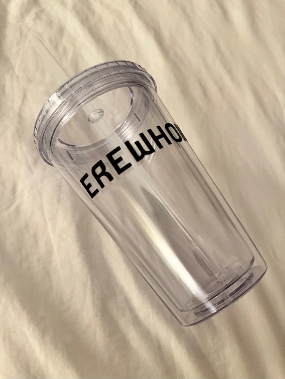 Erowhon Clear Plastic Reusable Tumbler Cup with Straw
